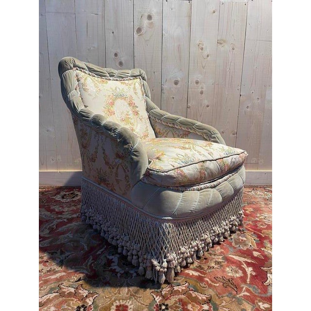 Beige Napoleon Iii Fireside Armchair For Sale - Image 8 of 8