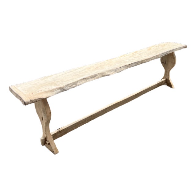 French 19th Century Bleached Solid Oak Country Console Table For Sale