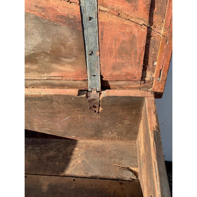 Rare and one of a kind European antique push cart / storage trunk / wood cabinet. Very unique and neat piece that can be...