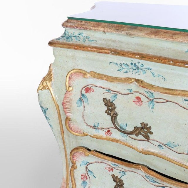 French Niccolini French Louis XIV Style Hand Painted Bombay Commode Signed 20thC For Sale - Image 9 of 15