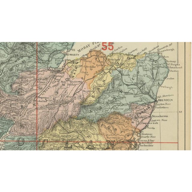 Antique Map of Scotland, 1885 For Sale - Image 6 of 11