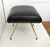 Vintage Ottoman with Tapered Gold Legs and Black Faux Leather Seat, 1960s For Sale - Image 4 of 13