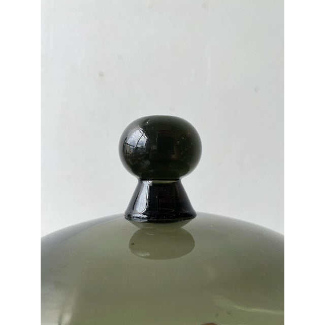 Vintage 3-Piece Smoke Glass Lidded Vessel, Circa 1960s For Sale - Image 9 of 10