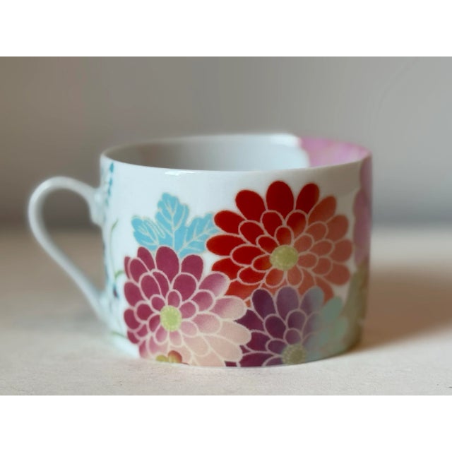 2000 - 2009 Pair of Kenzo Akiko Tea Cup and Saucer, by Des Limoges For Sale - Image 5 of 11