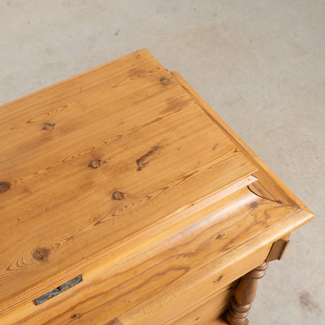 19th Century Danish Pine Chest of Four Drawers With Hidden Top Storage For Sale - Image 6 of 17