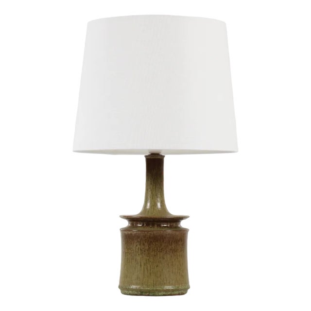 Modern Danish Green Brown Glaze Ceramic Table Lamp from Kähler Studio, 1960s For Sale