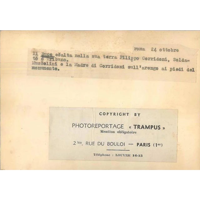 Filippo Corridoni celebrations is an original artwork realized in the 1930s and printed by Agence Trampus (Paris). B/w...