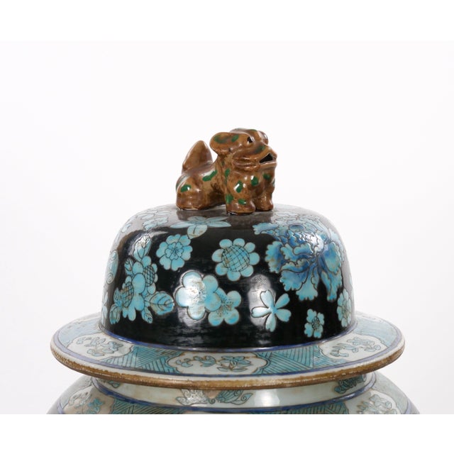 Large 19th Century Chinese Export Hand-Painted Enameled Lidded Decorative Urn For Sale - Image 9 of 14