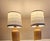 1980s Vintage Bedside Lamps with Yellow-Brown Yew Wood Base and Fabric Shade from Lamplove, 1980s, Set of 2 For Sale - Image 5 of 10