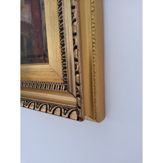 Original Mid Century Norwegian Interior Oil Painting by Karl Vilhelm Anstensen 1978 For Sale - Image 14 of 18