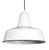 Matthew Izzo Home white retro rondeau metal round pendant light with black piping.