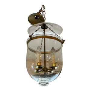 Antique Austrian Bell Jar Lantern Pendant Chandelier