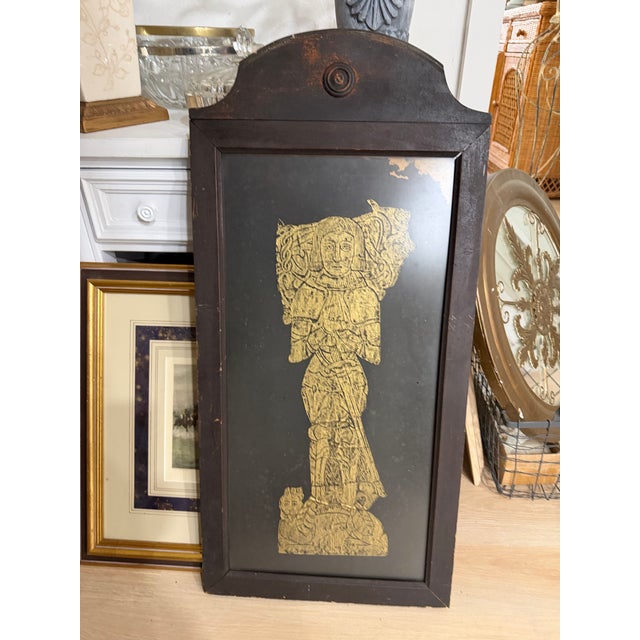 Beautiful antique brass rubbing serigraph of Sir John D’Arbernon of England, after the celebrated medieval brass at St...