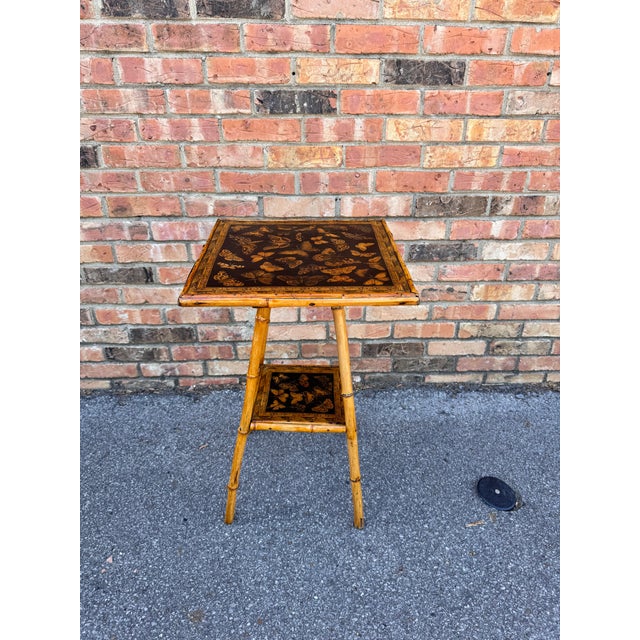 Late 19th Century 19th Century Bamboo Decoupaged Table For Sale - Image 5 of 5