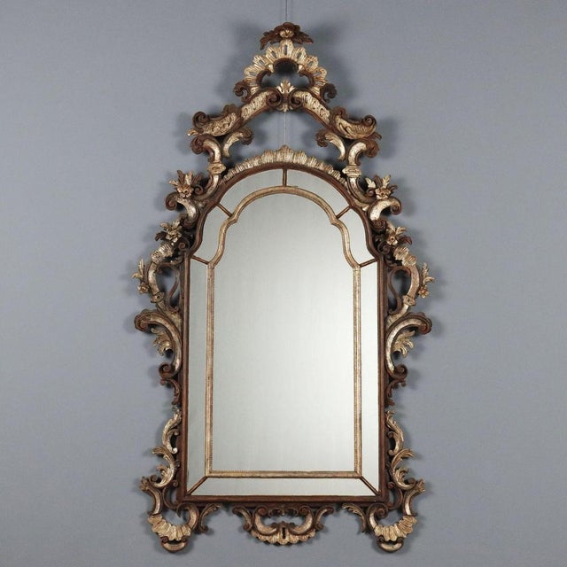 Rococo Style Mirror in Lacquered Painted Wood For Sale - Image 15 of 15