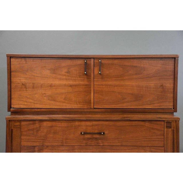 1960s Refinished Walnut Tall Dresser by Kroehler Furniture For Sale - Image 11 of 14