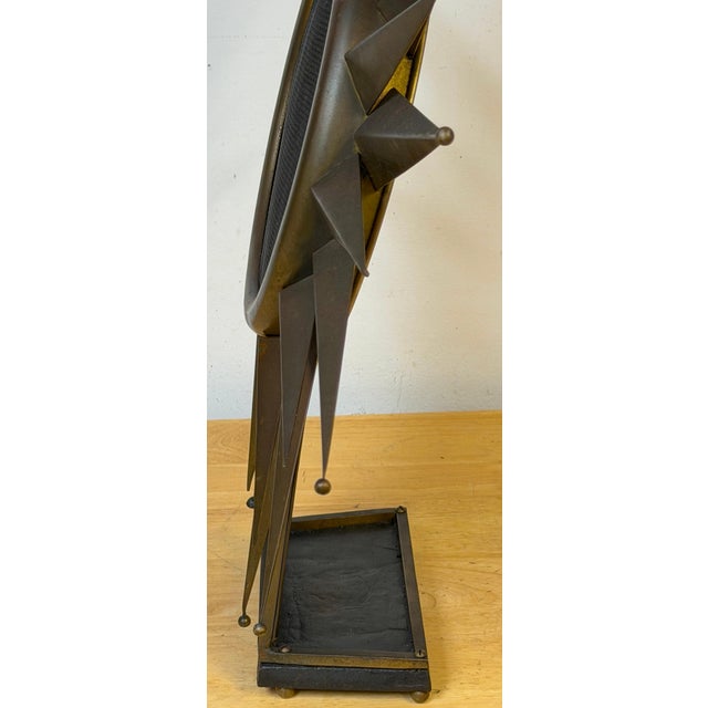 Modern Diminutive Jacques Adnet, Attributed -Sunburst Fire Screen, France, C 1950 For Sale - Image 3 of 12