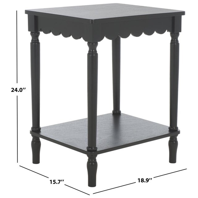 Contemporary Heaven Scalloped Accent Table in Matte Black For Sale - Image 3 of 8