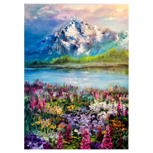 Elena Mardashova, Mountain Mystery, Oil Painting, 2023 For Sale