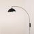 Mid-Century Modern Luna Bella Wall Arc Lamp - Black Nickel Steel, Matte Black/Silver Shade, Dimmable For Sale - Image 3 of 6
