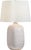 Transitional Chapman & Myers by Visual Comfort Signature Pemba Large Combed Table Lamp in Glossy White Crackle with Linen Shade For Sale - Image 3 of 3