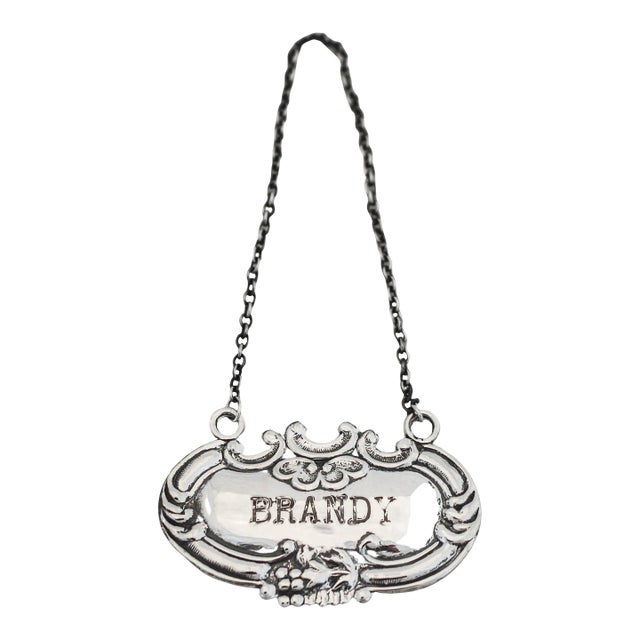 1930s Sterling “Brandy” Liquor Label For Sale