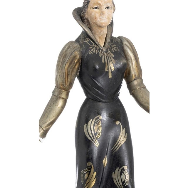 Sculpture - Salvatore Melani. Female Figure. Bronze art sculpture with head and hands in plaster. Height: 41 cm