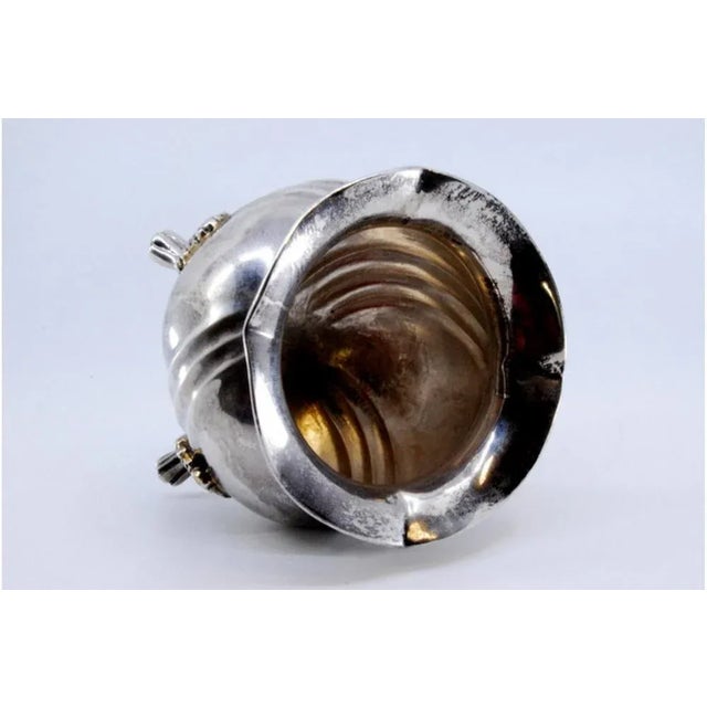 Spiral Silver Pot with Support Feet and Applications For Sale - Image 3 of 10