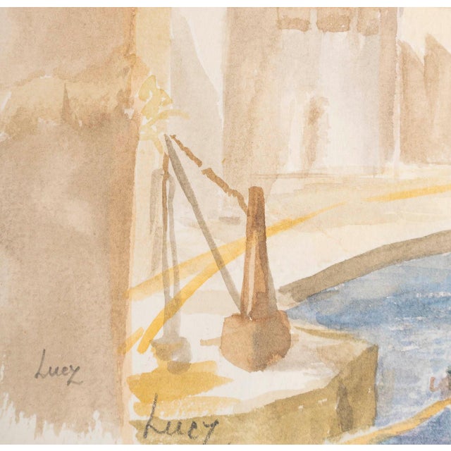 Evelyne Luez, The Port of Saint-Jean d'Acre, Watercolour on Paper, Framed For Sale - Image 5 of 9
