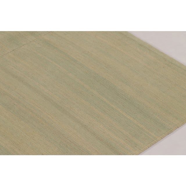 Contemporary Rug & Kilim’s Contemporary Textural Solid Kilim in Ice Blue and Gold Tomes For Sale - Image 3 of 10