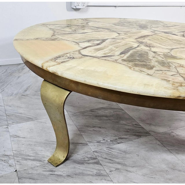 Stunning coffee table designed by Arturo pani, Mexican architect For Muller of Mexico furniture company Marble top with a...