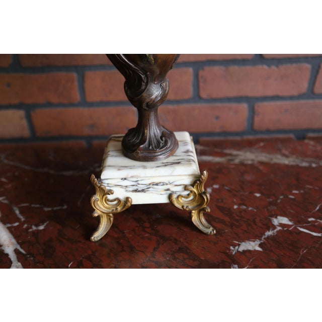 19th Century French Bronze & Marble Vases For Sale - Image 6 of 10