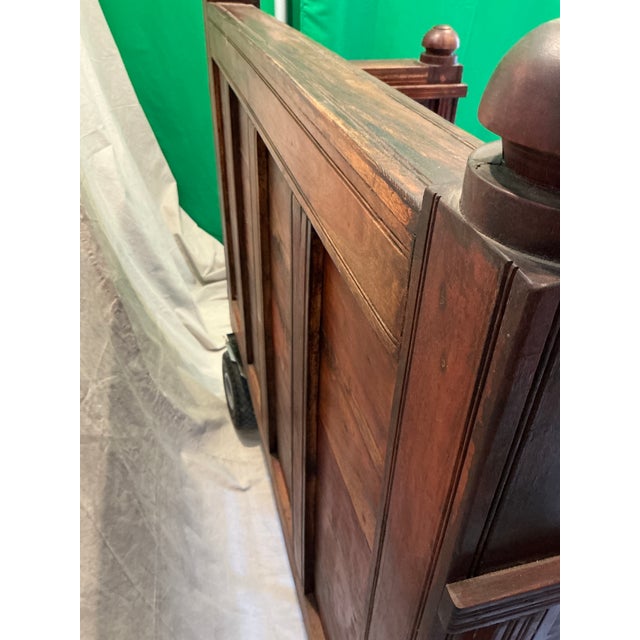 Antique Victorian Edwardian Revival Paneled Settle, Storage Settle, Monks Bench For Sale - Image 10 of 17