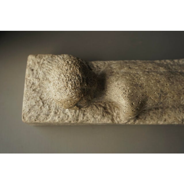 Carved Stone Sculpture of a Reclining Nude, 1960s For Sale - Image 4 of 9