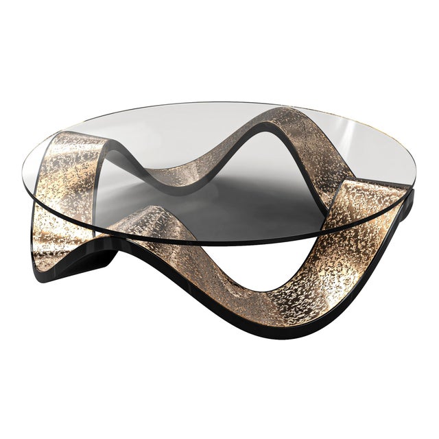 "Amendola" Coffee Table, Stainless Steel and Special Textured Bronze For Sale In Los Angeles - Image 6 of 6