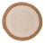 White Jute Round Hand Made Braided Style Boho Rug 7 Foot For Sale