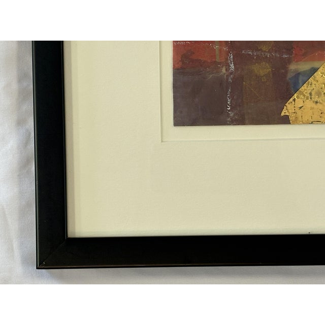 C1979 Original Steven Sorman (American 1948-Present) Mixed Media Framed Collage 'Untitled Red' For Sale - Image 10 of 18
