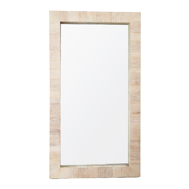 2020s White Washed Salvaged Elm Mirror For Sale - Image 5 of 6