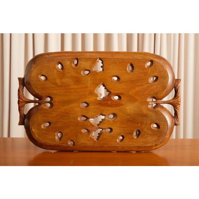 Italian Vintage Italian Hand-Carved Leaf Tray For Sale - Image 3 of 4