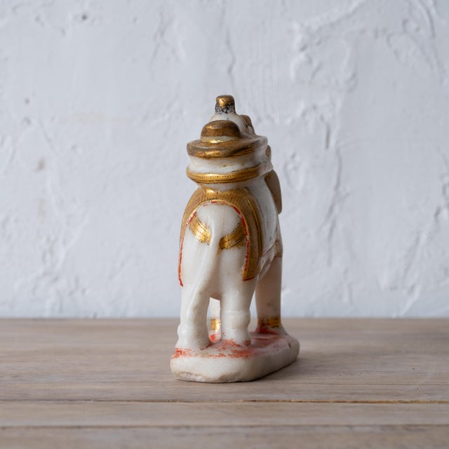 19th Century Indian Gilt Alabaster Elephant, 19th Century For Sale - Image 5 of 8