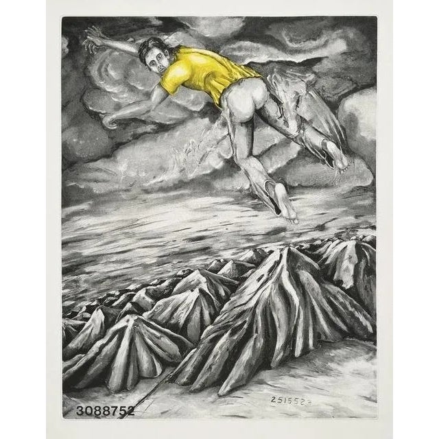 Minimalism 1990 "I Dreamed I Could Fly at No. 3088752 (State IV)" Surrealist Figurative Print by Jonathan Borofsky For Sale - Image 3 of 3