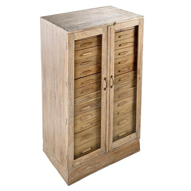 Solid Wood Storage Unit with Glass Doors For Sale - Image 3 of 9