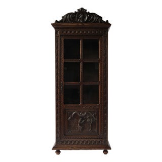 Antique Breton Chestnut Display Cabinet, France, 1880s For Sale