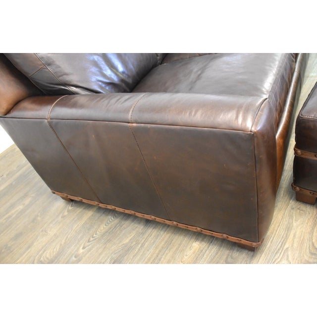 Stickley Leather Sofa and Ottoman a Pair Chairish