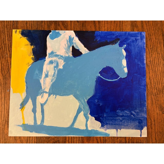 2020s Cowboy in Blue Painting by Joseph Christy For Sale - Image 5 of 5