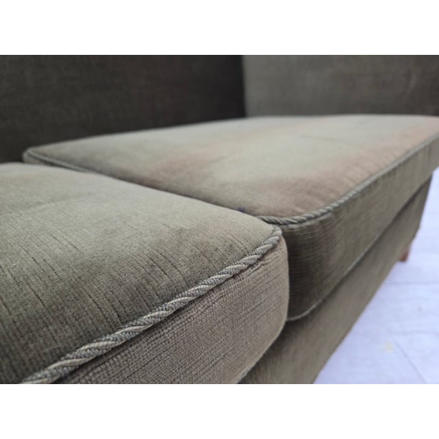 1970s Danish 2-Seater Sofa in Green Velour and Oak, 1970s For Sale - Image 5 of 18