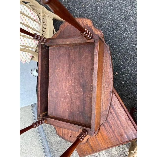 19th Century Antique Barley Twist Leg 1 Drawer Side Table With Knapp Joint For Sale - Image 10 of 10