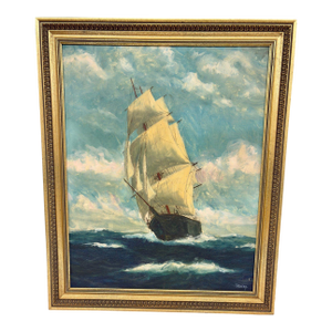 T. Bailey “Charlotte” Tall Ship Oil on Canvas – 23” X 28.5” Framed