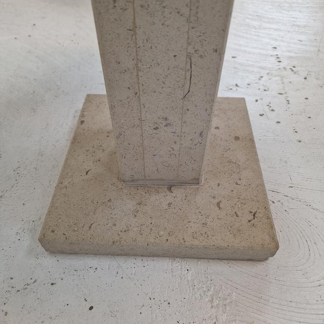 Italian Travertine Pedestals or Side Tables, 1980s, Set of 2 For Sale - Image 18 of 18