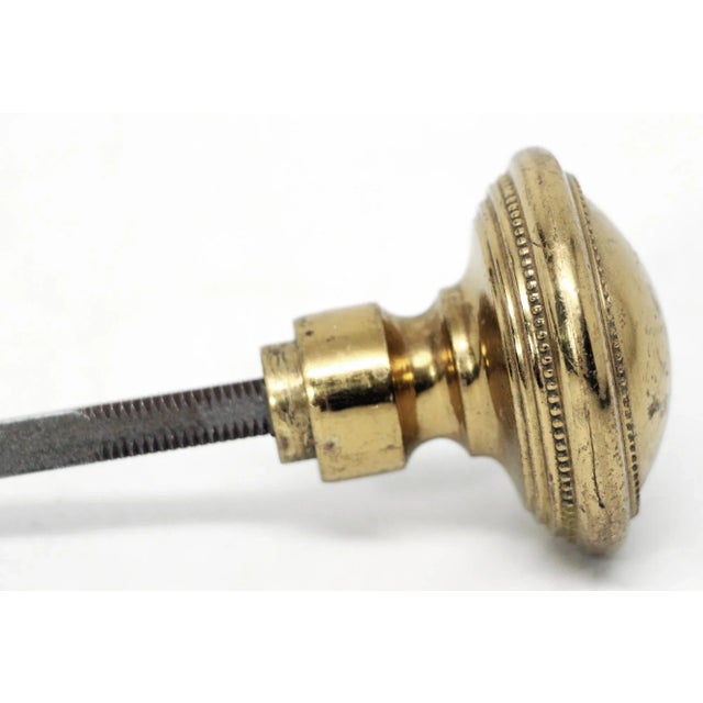 Vintage Beaded Brass Closet Knob With Spindle For Sale - Image 6 of 7